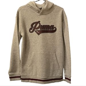 PUMA BRAND SIGNATURE BOYS PULLOVER GRAY HOODIE SIZE LARGE